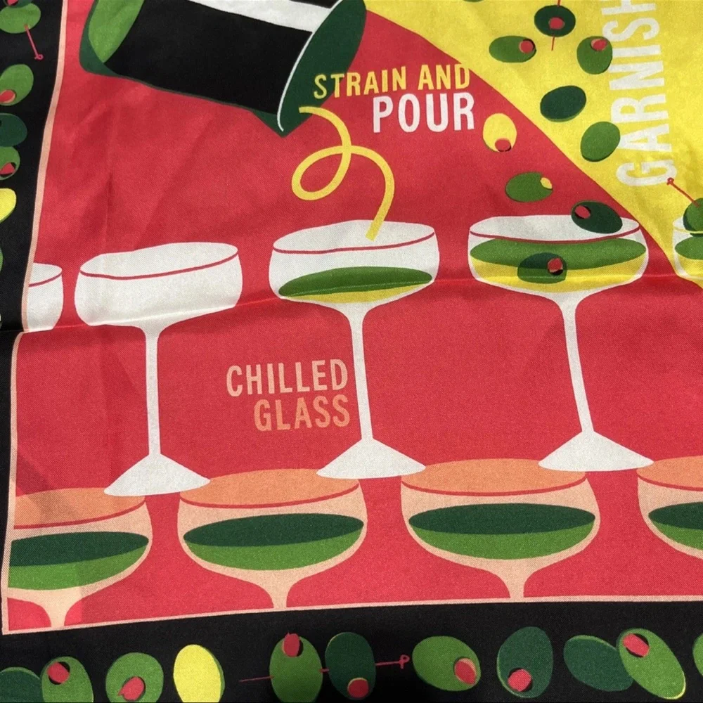 KATE SPADE DIRTY MARTINI SQUARE SILK SCARF NWOT